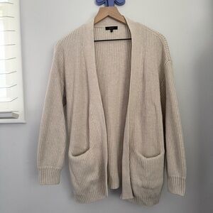 Quince Cream Open-Front Cardigan